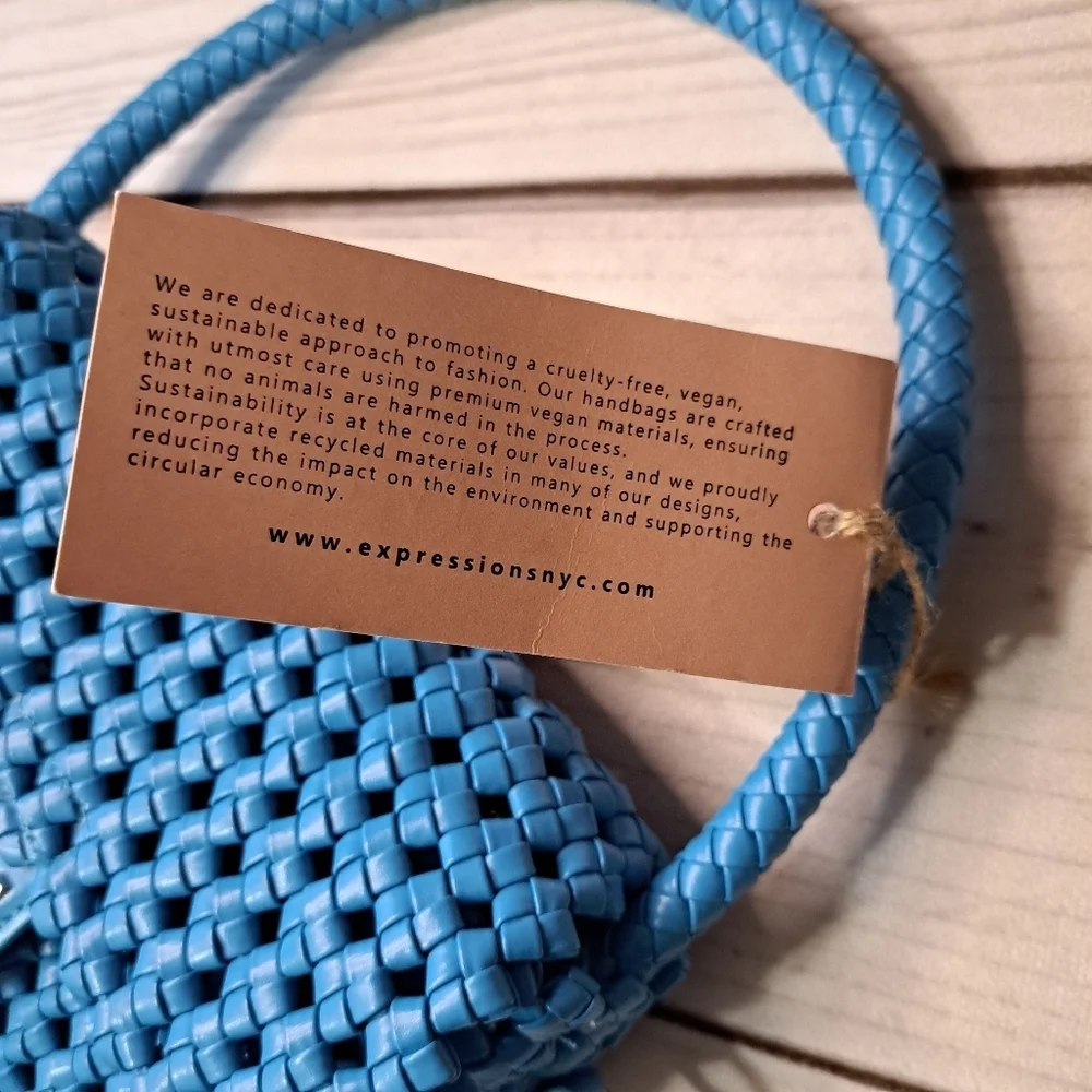 Expressions NYC Blue Woven Women's Bag Wear 2 Ways